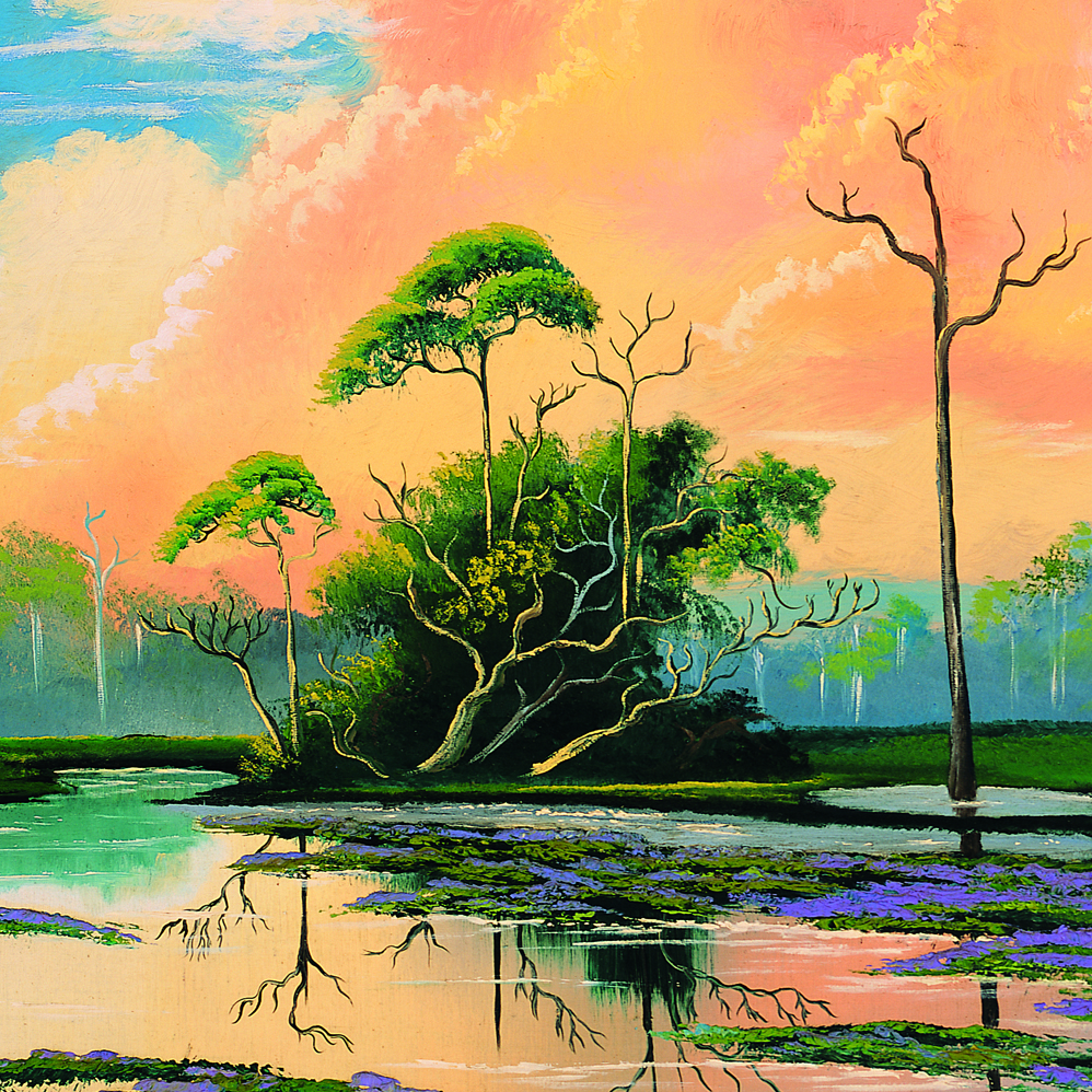 A painting by Mary Ann Carroll, one of 26 painters known as The Highwaymen, who were inducted into the Florida Artists Hall of Fame in 2004.