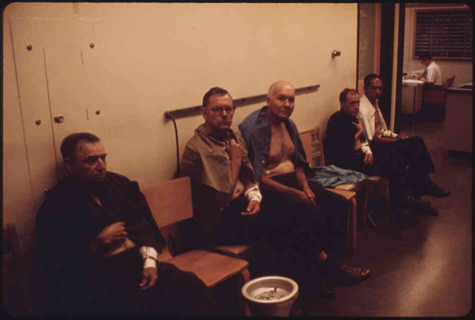 Miners waiting for their examination. After years of decline in black lung there has been a sudden surge in diagnosis, especially among younger miners.