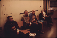 Miners waiting for their examination. After years of decline in black lung there has been a sudden surge in diagnosis, especially among younger miners.