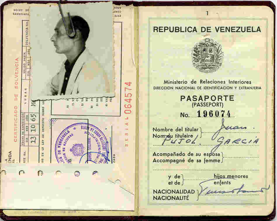 The former spy's Venezuelan passport.