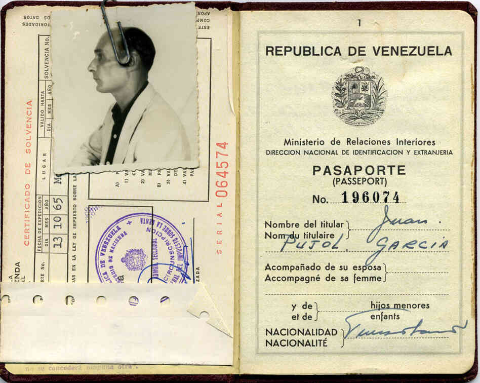 The former spy's Venezuelan passport.