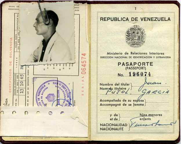 The former spy's Venezuelan passport.
