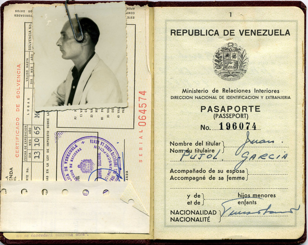 The former spy's Venezuelan passport.
