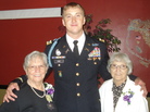 Capt. Zachariah Fike helped reunite sisters Adeline Rockko (left) and Mary Piccoli with the Purple Heart medal of their late brother, Army Pvt. Corrado Piccoli. Capt. Zachariah Fike helped reunite sisters Adeline Rockko (left) and Mary Piccoli with the Purple Heart medal of their late brother, Army Pvt. Corrado Piccoli.