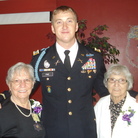 Capt. Zachariah Fike helped reunite sisters Adeline Rockko (left) and Mary Piccoli with the Purple Heart medal of their late brother, Army Pvt. Corrado Piccoli. Capt. Zachariah Fike helped reunite sisters Adeline Rockko (left) and Mary Piccoli with the Purple Heart medal of their late brother, Army Pvt. Corrado Piccoli.