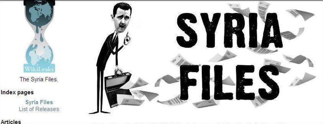 WikiLeaks' webpage for its "Syria Files."