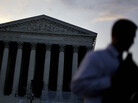 People gather outside the Supreme Court on June 28, the morning the health care ruling was announced. Lawyers say they're still teasing out the consequences for other key areas of the law — including civil rights. People gather outside the Supreme Court on June 28, the morning the health care ruling was announced. Lawyers say they're still teasing out the consequences for other key areas of the law — including civil rights.