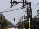 A power pole is bent after severe storms hit the Bemidji, Minn., area on Tuesday, knocking down thousands of trees and causing extensive damage to utility lines. Thousands of customers were left without power. A power pole is bent after severe storms hit the Bemidji, Minn., area on Tuesday, knocking down thousands of trees and causing extensive damage to utility lines. Thousands of customers were left without power.