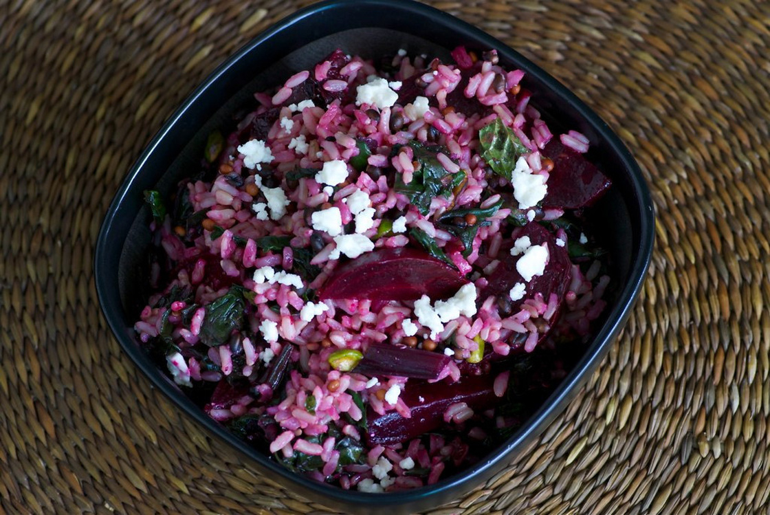 Red Rice, Roasted Beets And Greens