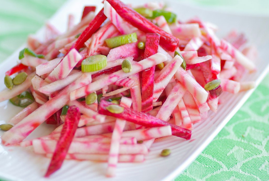 Raw Chioggia Beet Salad With Honey-Lime Vinaigrette