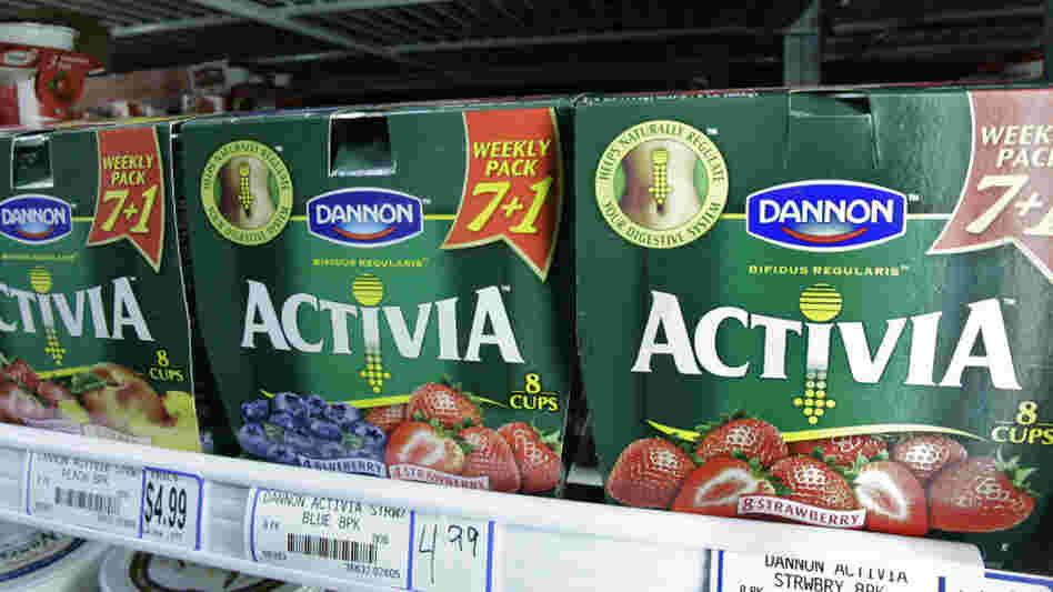 Packages of Activa yogurt, which contain probiotics, on a grocery shelf in Chicago. Packages of Activa yogurt, which contain probiotics, on a grocery shelf in Chicago.