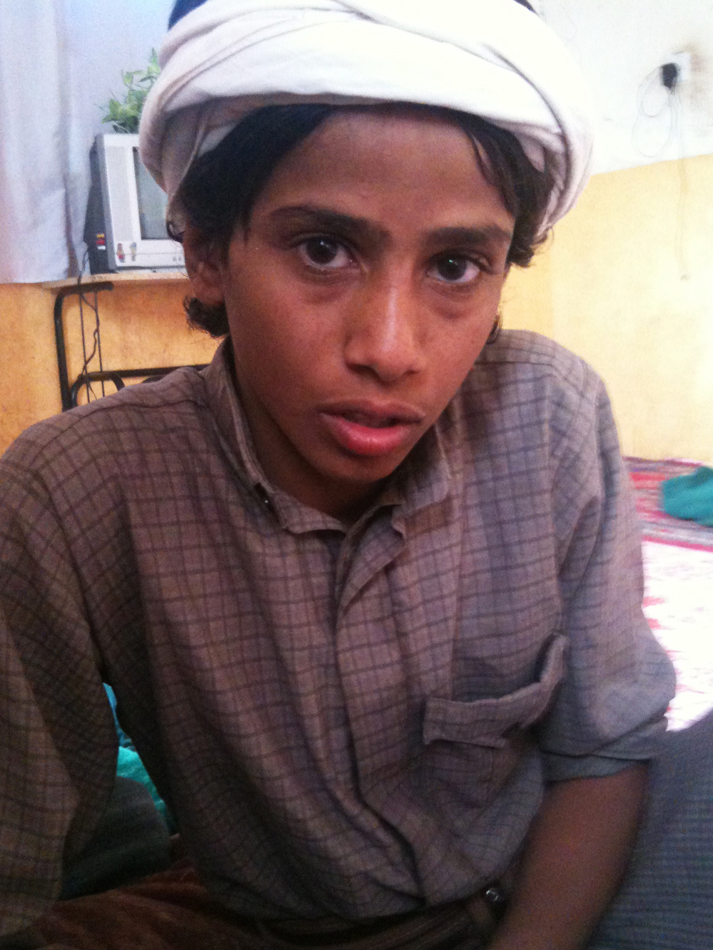 Azzedine Saleh Qaid, 15, witnessed the killing of his father and brother in an airstrike last Oct. 14.  Azzedine says he now wants revenge against America for the deaths.