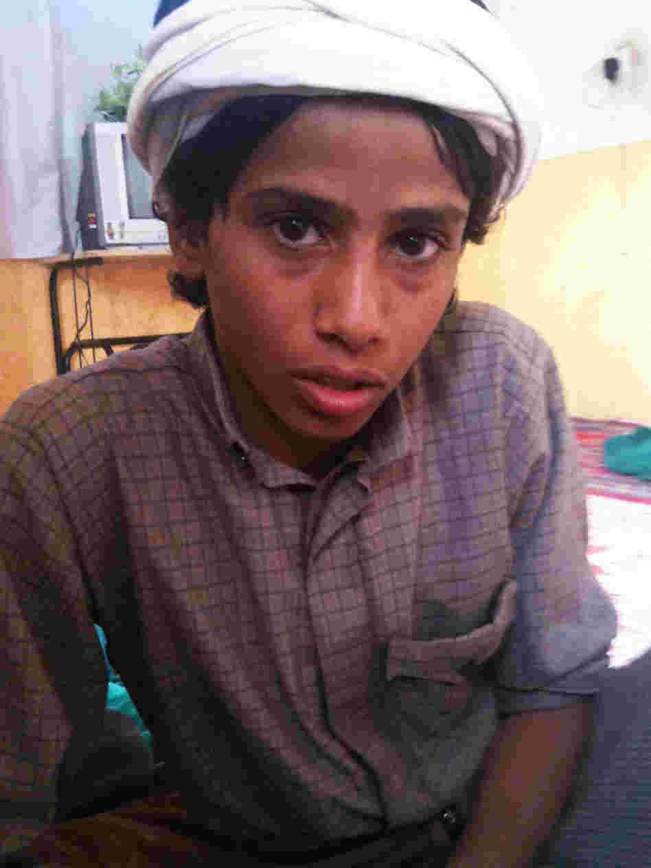 Azzedine Saleh Qaid, 15, witnessed the killing of his father and brother in an airstrike last Oct. 14.  Azzedine says he now wants revenge against America for the deaths.