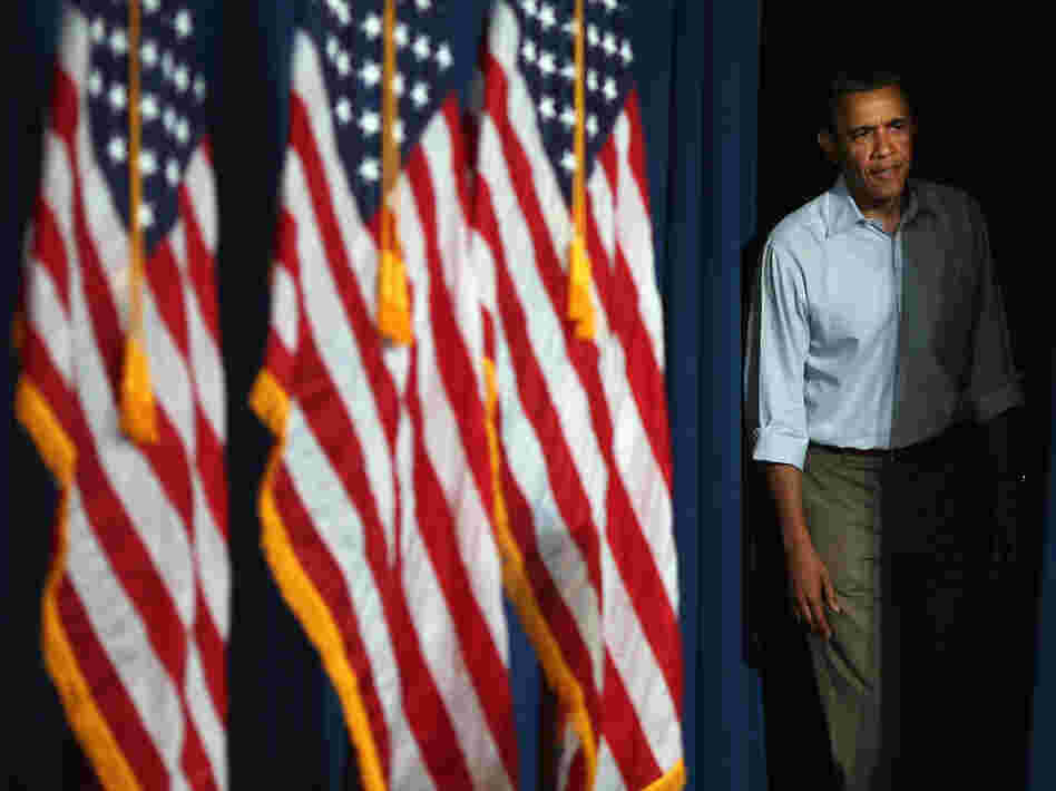 President Obama steps onstage before a campaign event in Poland, Ohio. He recently underlined the importance of campaign finances to supporters in an email that began, "I will be outspent."