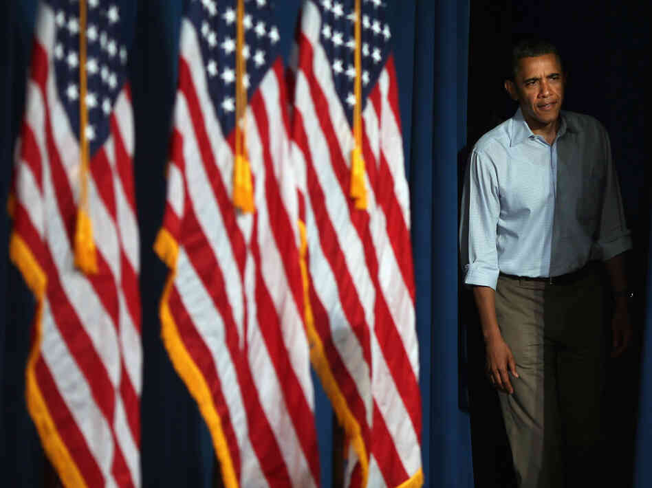 President Obama steps onstage before a campaign event in Poland, Ohio. He recently underlined the importance of campaign finances to supporters in an email that began, "I will be outspent."