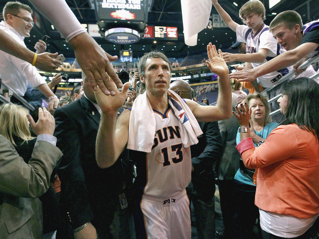 Steve Nash, 38, left the Phoenix Suns to sign a $27 million three-year deal with the Los Angeles Lakers