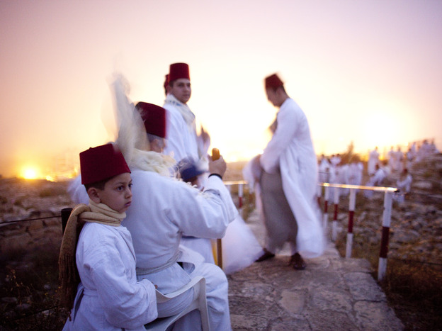 Members of the Samaritan community make a pilgrimage to Mount Gerizim in 2011 in Nablus, West Bank. Palestinians and Israelis want to claim sites like Mount Gerizim as part of their own heritage.