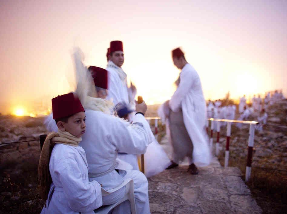 Members of the Samaritan community make a pilgrimage to Mount Gerizim in 2011 in Nablus, West Bank. Palestinians and Israelis want to claim sites like Mount Gerizim as part of their own heritage.