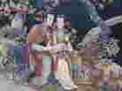 The romance between star-crossed lovers Jia Baoyu (left) and Lin Daiyu, depicted here in a relief panel, meets a tragic end in the classic Chinese novel Dream of the Red Chamber.