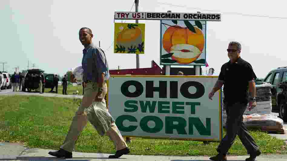 President Obama at a stop on his bus tour of Ohio in Port Clinton on July 5.