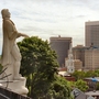 Roger Williams, memorialized with a statue in Prospect Terrace Park, founded Providence in 1636. According to crime writer Bruce DeSilva, corruption set in not long after. Roger Williams, memorialized with a statue in Prospect Terrace Park, founded Providence in 1636. According to crime writer Bruce DeSilva, corruption set in not long after.