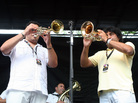 Boban i Marko Markovic Orkestar performs onstage in 2008. Boban i Marko Markovic Orkestar performs onstage in 2008.