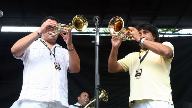 Boban i Marko Markovic Orkestar performs onstage in 2008. (Getty Images)