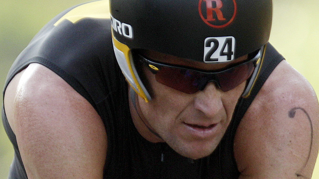 Lance Armstrong competes in the Ironman Panama 70.3. triathlon in Panama City, Panama. (AP)