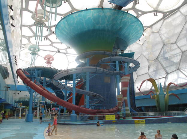 The Water Cube has found an Olympic afterlife, with some of the building converted to a water park.