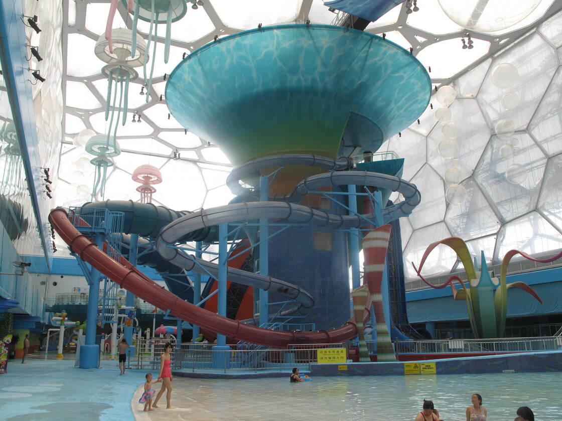 The Water Cube has found an Olympic afterlife, with some of the building converted to a water park.
