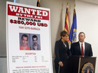 With wanted posters off to the side, James L. Turgal, Jr., right, FBI Special Agent in Charge, listens as Laura E. Duffy, United States Attorney Southern District of California, announces the indictments on five suspects involved in the death of U.S. Border Patrol agent Brian Terry on Monday. With wanted posters off to the side, James L. Turgal, Jr., right, FBI Special Agent in Charge, listens as Laura E. Duffy, United States Attorney Southern District of California, announces the indictments on five suspects involved in the death of U.S. Border Patrol agent Brian Terry on Monday.