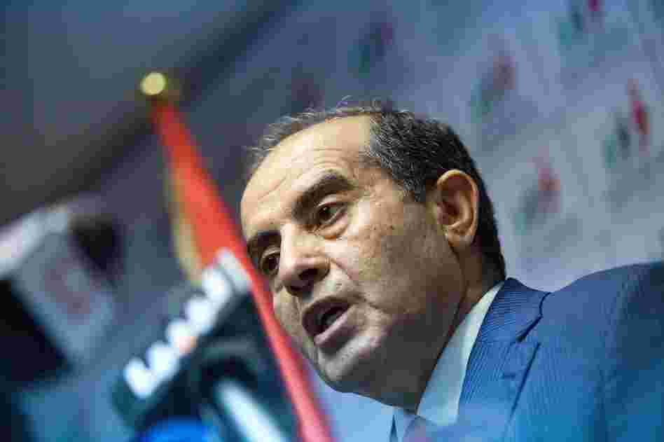 Mahmoud Jibril speaks to in Tripoli, Libya on Sunday.