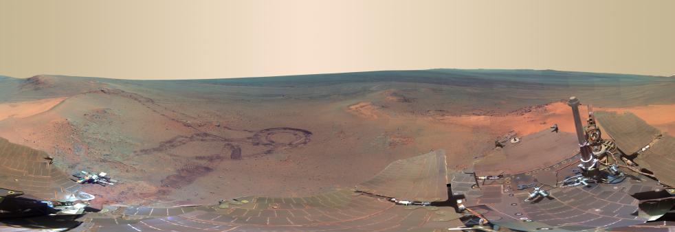 NASA's Mars Exploration Rover Opportunity took this panoramic view of the planet between Dec. 2011 and May.