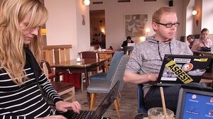 Sankt Oberholtz cafe is a magnet for Berlin's startup community. Day and night, people hold meetings and work on laptops.