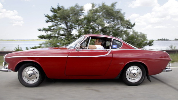 Irv Gordon in his trusty Volvo P1800S earlier this month. (AP)