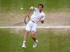 Andy Murray returns a shot during the men's final match at Wimbledon. A pair of tickets for the match went for £32,000 (about $50,000). Andy Murray returns a shot during the men's final match at Wimbledon. A pair of tickets for the match went for £32,000 (about $50,000).
