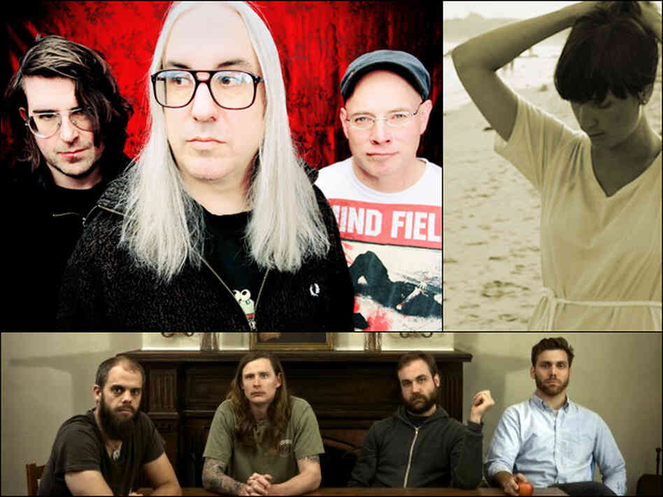 Clockwise from upper left: Dinosaur Jr., Victoria Bergsman of Taken By Trees, Baroness Clockwise from upper left: Dinosaur Jr., Victoria Bergsman of Taken By Trees, Baroness
