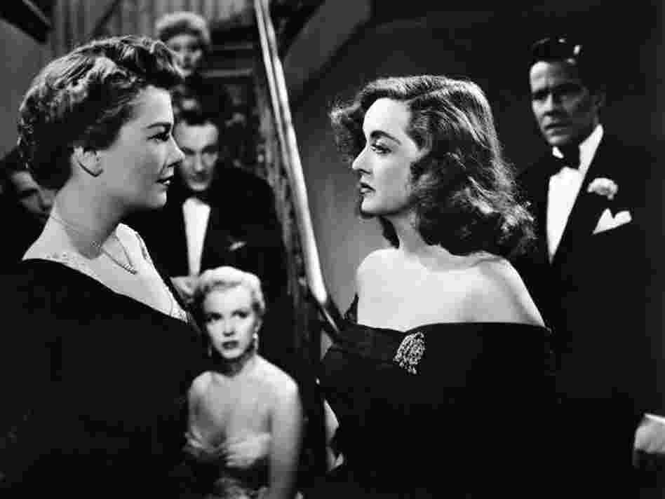 Eve Harrington (Anne Baxter, left), and Margo Channing (Bette Davis) play Broadway rivals in Joseph L Mankiewicz's All About Eve.