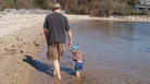 Loudon Wainwright III at the beach with his grandson Archangelo, the son of Martha Wainwright. Loudon Wainwright III at the beach with his grandson Archangelo, the son of Martha Wainwright.