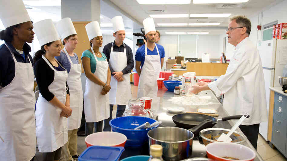 Rupert Spies, Senior Lecturer in Food and Beverage Management at Cornell, gives a hands-on workshop on bread making with the NASA team.