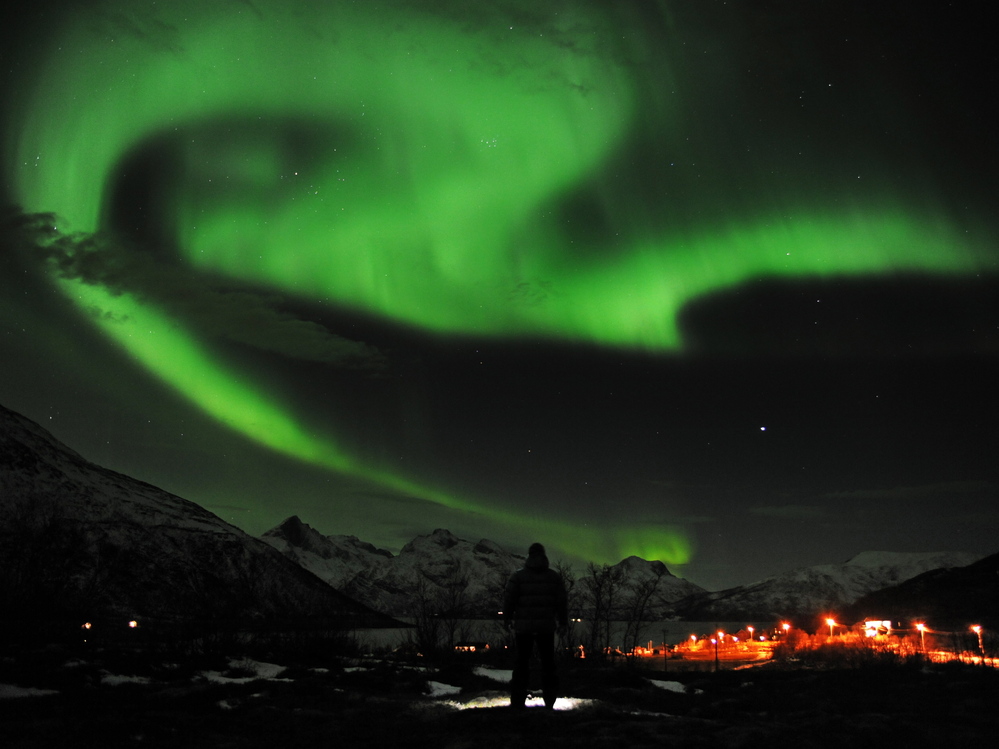 The northern lights over Tromsoe, northern Norway, on Jan. 24, 2012.