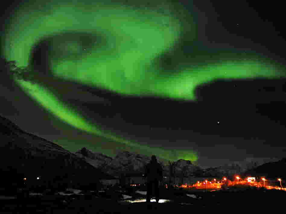 The northern lights over Tromsoe, northern Norway, on Jan. 24, 2012.