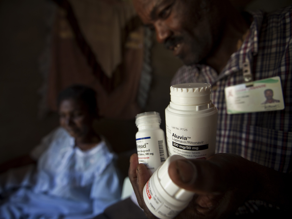 Generic antiretroviral drugs have made treatment widely available for people like Marie Lourdes Pierre (left), a patient with HIV/AIDS in Haiti.