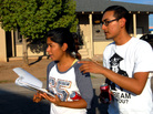 Maxima Guerrero and Daniel Rodriguez canvass for votes in Phoenix. Rodriguez moved to the U.S. with his mother when he was a child, and is undocumented. "The best thing I can do now," he says, "is organize those that can [vote], and make them vote for me."
