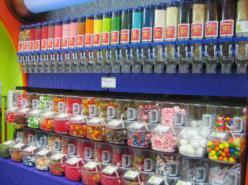 Candy on display at Ricky's Candy, Cones & Chaos.