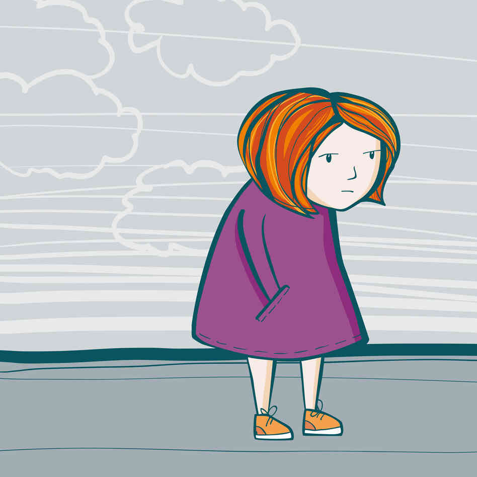 A young girl feeling sad.