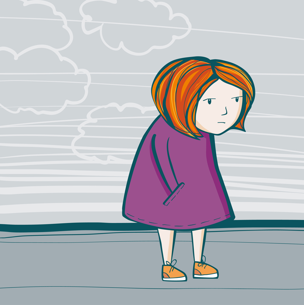 A young girl feeling sad.