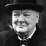 British Prime Minister Winston Churchill (1874 - 1965) and English statesman.