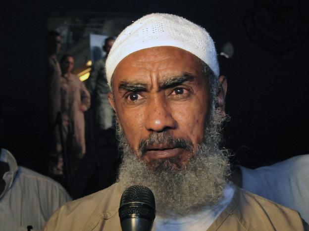 Ibrahim al-Qosi, shown here on July 11 in Khartoum, Sudan, was released from Guantanamo Bay prison this week after spending a decade there. He was Osama bin Laden's former driver, and he pleaded guilty to charges of conspiracy with al-Qaida and supporting terrorism. There are now 168 prisoners remaining at Guantanamo.