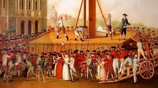 The execution of Marie Antoinette. Artist unknown. (Wikimedia)